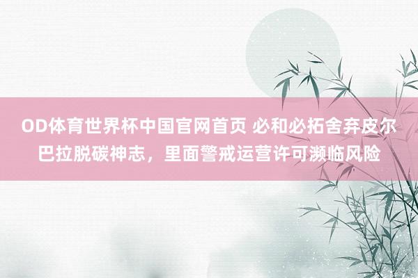OD体育世界杯中国官网首页 必和必拓舍弃皮尔巴拉脱碳神志,里面警戒运营许可濒临风险