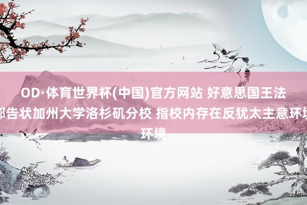 OD·体育世界杯(中国)官方网站 好意思国王法部告状加州大学洛杉矶分校 指校内存在反犹太主意环境