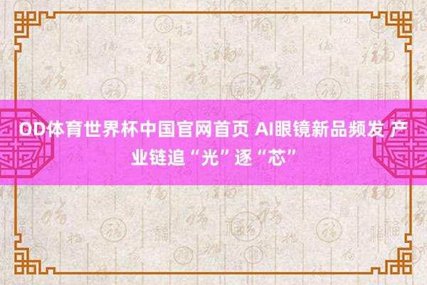 OD体育世界杯中国官网首页 AI眼镜新品频发 产业链追“光”逐“芯”