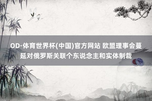OD·体育世界杯(中国)官方网站 欧盟理事会蔓延对俄罗斯关联个东说念主和实体制裁