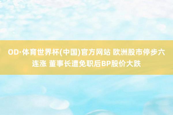 OD·体育世界杯(中国)官方网站 欧洲股市停步六连涨 董事长遭免职后BP股价大跌