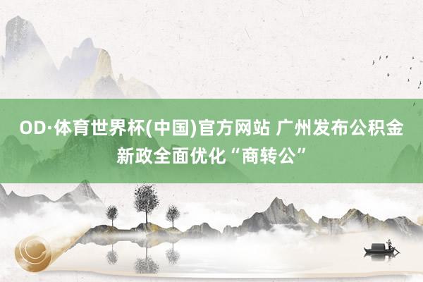 OD·体育世界杯(中国)官方网站 广州发布公积金新政全面优化“商转公”