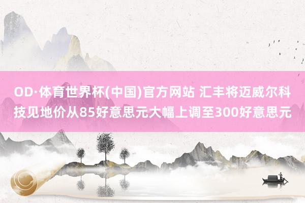 OD·体育世界杯(中国)官方网站 汇丰将迈威尔科技见地价从85好意思元大幅上调至300好意思元