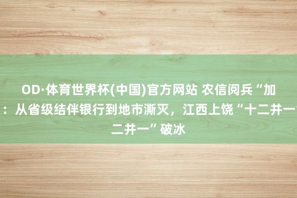 OD·体育世界杯(中国)官方网站 农信阅兵“加快度”：从省级结伴银行到地市澌灭，江西上饶“十二并一”破冰