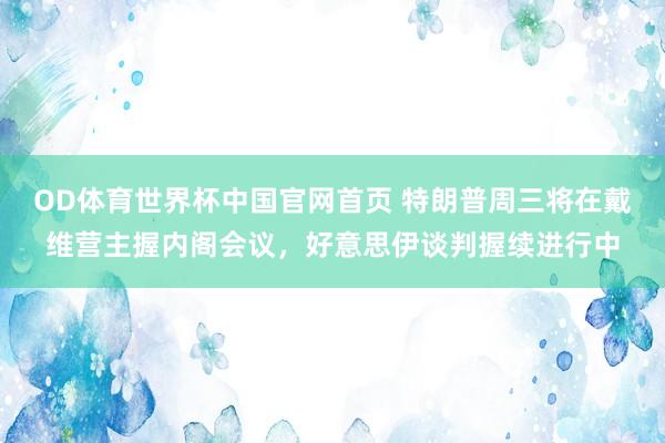 OD体育世界杯中国官网首页 特朗普周三将在戴维营主握内阁会议,好意思伊谈判握续进行中