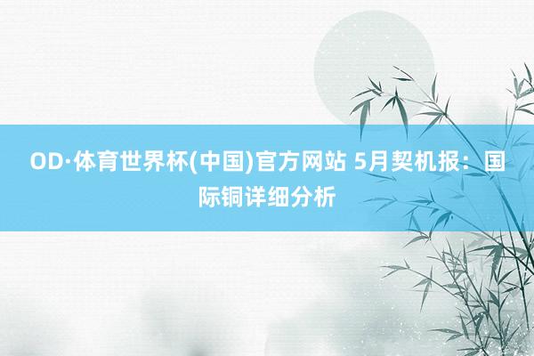 OD·体育世界杯(中国)官方网站 5月契机报：国际铜详细分析