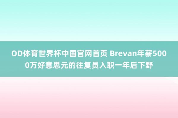 OD体育世界杯中国官网首页 Brevan年薪5000万好意思元的往复员入职一年后下野