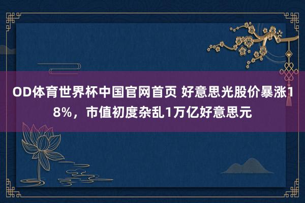OD体育世界杯中国官网首页 好意思光股价暴涨18%，市值初度杂乱1万亿好意思元