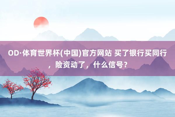 OD·体育世界杯(中国)官方网站 买了银行买同行，险资动了，什么信号？
