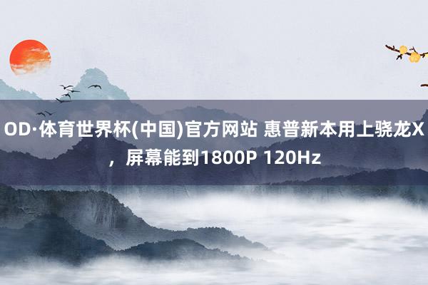 OD·体育世界杯(中国)官方网站 惠普新本用上骁龙X，屏幕能到1800P 120Hz