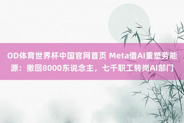 OD体育世界杯中国官网首页 Meta借AI重塑劳能源:撤回8000东说念主,七千职工转岗AI部门