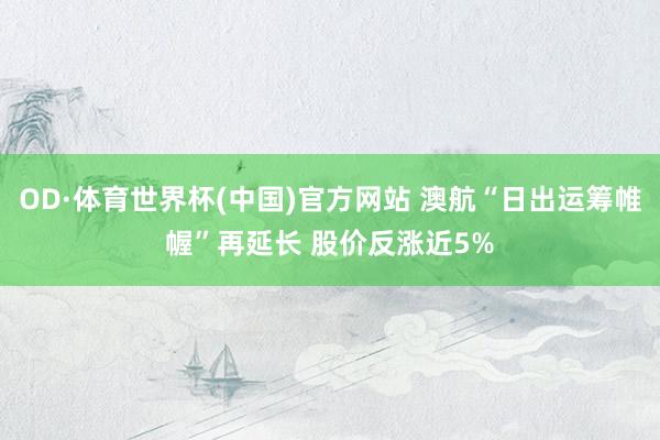 OD·体育世界杯(中国)官方网站 澳航“日出运筹帷幄”再延长 股价反涨近5%