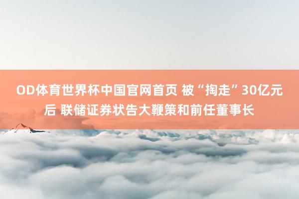 OD体育世界杯中国官网首页 被“掏走”30亿元后 联储证券状告大鞭策和前任董事长