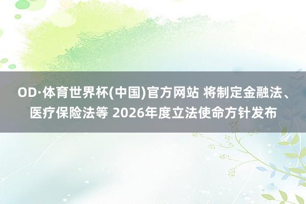 OD·体育世界杯(中国)官方网站 将制定金融法、医疗保险法等 2026年度立法使命方针发布