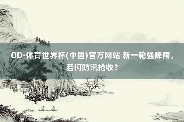 OD·体育世界杯(中国)官方网站 新一轮强降雨，若何防汛抢收？