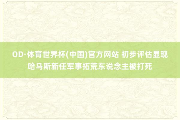 OD·体育世界杯(中国)官方网站 初步评估显现哈马斯新任军事拓荒东说念主被打死