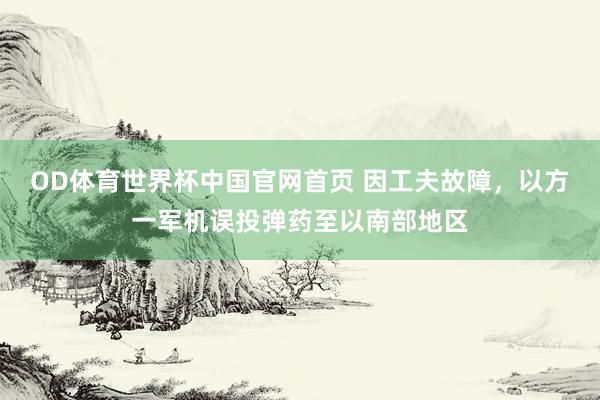 OD体育世界杯中国官网首页 因工夫故障，以方一军机误投弹药至以南部地区