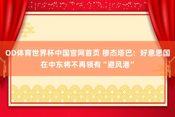 OD体育世界杯中国官网首页 穆杰塔巴：好意思国在中东将不再领有“避风港”