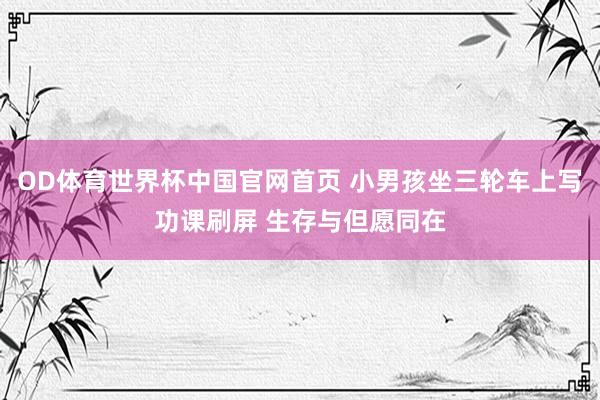 OD体育世界杯中国官网首页 小男孩坐三轮车上写功课刷屏 生存与但愿同在