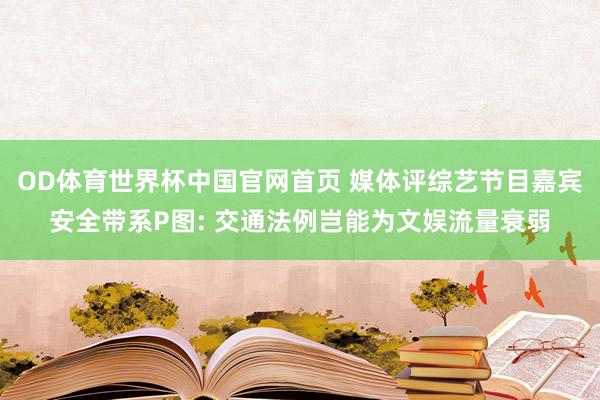 OD体育世界杯中国官网首页 媒体评综艺节目嘉宾安全带系P图: 交通法例岂能为文娱流量衰弱