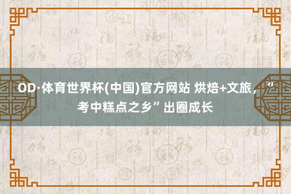 OD·体育世界杯(中国)官方网站 烘焙+文旅，“考中糕点之乡”出圈成长