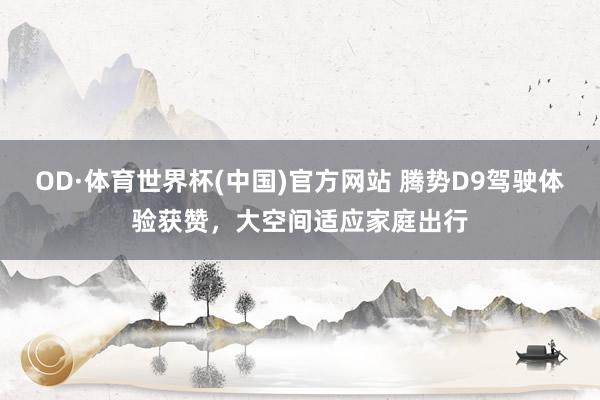 OD·体育世界杯(中国)官方网站 腾势D9驾驶体验获赞，大空间适应家庭出行