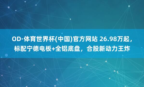 OD·体育世界杯(中国)官方网站 26.98万起,标配宁德电板+全铝底盘,合股新动力王炸