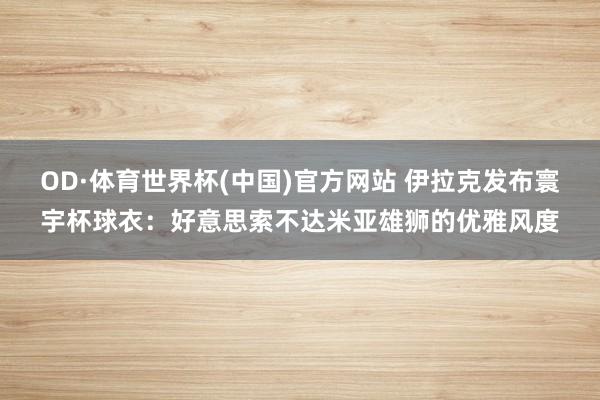 OD·体育世界杯(中国)官方网站 伊拉克发布寰宇杯球衣:好意思索不达米亚雄狮的优雅风度