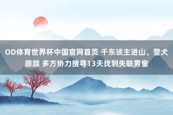 OD体育世界杯中国官网首页 千东谈主进山、警犬跟踪 多方协力搜寻13天找到失联男童
