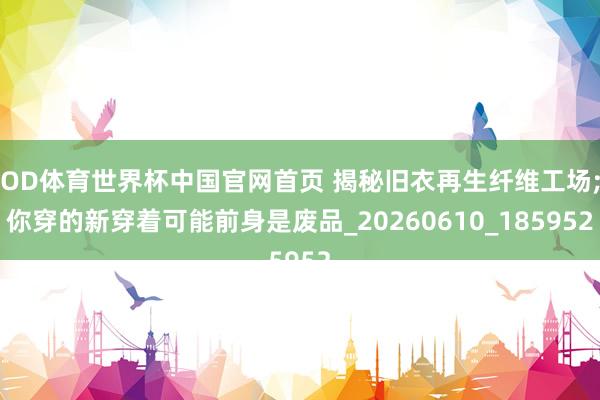 OD体育世界杯中国官网首页 揭秘旧衣再生纤维工场;你穿的新穿着可能前身是废品_20260610_185952
