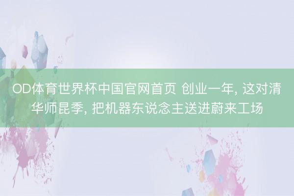 OD体育世界杯中国官网首页 创业一年， 这对清华师昆季， 把机器东说念主送进蔚来工场