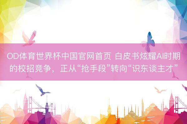 OD体育世界杯中国官网首页 白皮书炫耀AI时期的校招竞争,正从“抢手段”转向“识东谈主才”