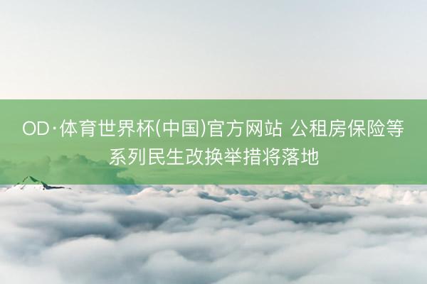 OD·体育世界杯(中国)官方网站 公租房保险等系列民生改换举措将落地