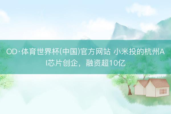 OD·体育世界杯(中国)官方网站 小米投的杭州AI芯片创企，融资超10亿