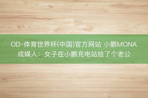 OD·体育世界杯(中国)官方网站 小鹏MONA成媒人:女子在小鹏充电站捡了个老公