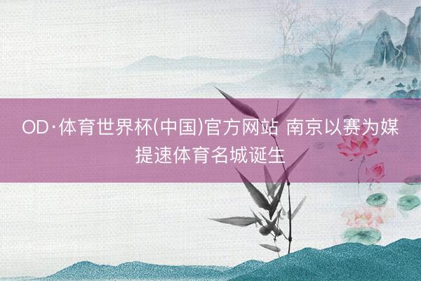OD·体育世界杯(中国)官方网站 南京以赛为媒提速体育名城诞生